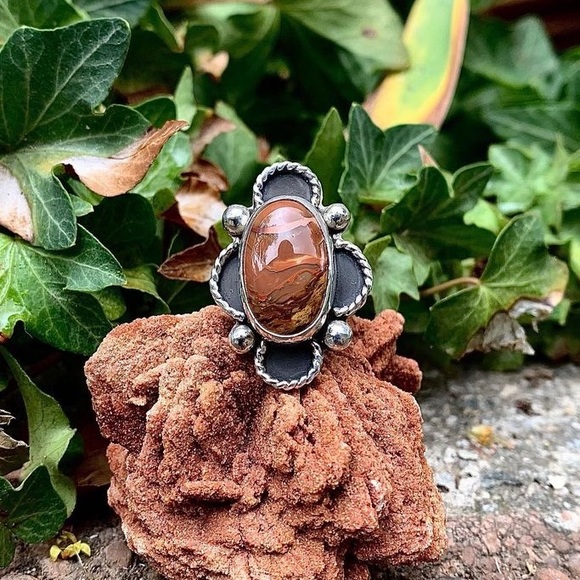 Carrasite Jasper Sterling Silver Ring - Picture 1 of 3
